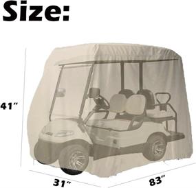 img 3 attached to 🚗 FCOUIID 4-Passenger Golf Cart Storage Cover for EZ GO, Club Car, Yamaha Precedent with 83" Extended Top and Rear Seat – Heavy-Duty 600D, Tan