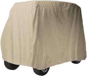 img 4 attached to 🚗 FCOUIID 4-Passenger Golf Cart Storage Cover for EZ GO, Club Car, Yamaha Precedent with 83" Extended Top and Rear Seat – Heavy-Duty 600D, Tan