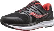 saucony redeemer wide grey black 👟 men's athletic shoes: enhanced support and style logo