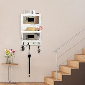 img 2 attached to Convenient Wall-Mounted Mail Organizer with Key Hook and Storage