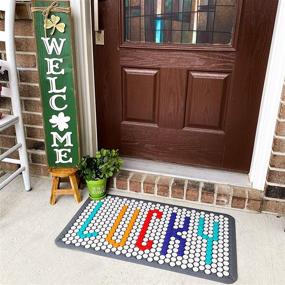 img 4 attached to 🏠 Freeloop DIY Customizable Outdoor Doormat: Create Unique Patterns & Messages with Pop-On Circular Tiles | Perfect Gift for Indoor/Outdoor Entrance | 18x30x0.25 Inches