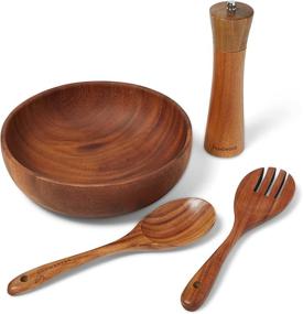 img 3 attached to 🍲 BRANDWOOD Microwaveable Wooden Salad Bowl