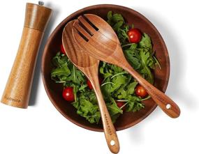 img 1 attached to 🍲 BRANDWOOD Microwaveable Wooden Salad Bowl