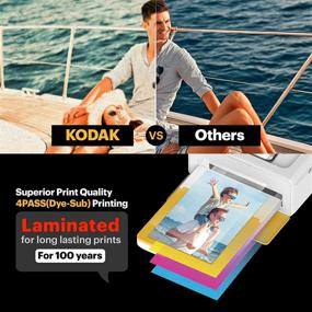 img 1 attached to 🖨️ Kodak Dock Plus 4x6” Portable Instant Photo Printer with iOS, Android and Bluetooth Compatibility, Full Color Real Photo Prints, 4Pass &amp; Lamination Process, Premium Quality