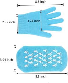 img 3 attached to 🧤 Pinkiou Moisturizing Gloves Socks Set - Gel Spa for Softening, Repairing Dry Hands & Feet, Cracked Skin Care - Blue with Silicone Inside