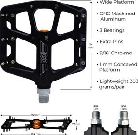 img 3 attached to PDX A8 MTB Bike Pedals - Wide Aluminum Platform, 16 Pins, Anti-Slip & Lightweight MTB Pedals