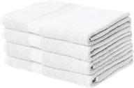 🛀 premium quality 4-pack white cotton bath towels by amazon basics - fade-resistant & long-lasting logo