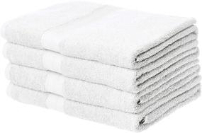 img 4 attached to 🛀 Premium Quality 4-Pack White Cotton Bath Towels by Amazon Basics - Fade-Resistant & Long-Lasting