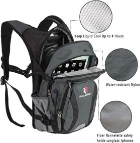 img 2 attached to 🎒 ROCKRAIN Hydration Backpack with 2.5L BPA Free Water Bladder - Ideal for Cycling, Hiking, Running, and Skiing