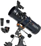 🌌 explore the skies with the celestron astromaster 114eq newtonian telescope – perfect starter reflector telescope with fully-coated glass optics, adjustable-height tripod, and bonus astronomy software package logo