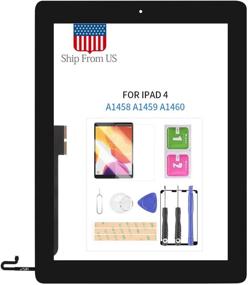 img 4 attached to 📱 iPad 4 4th Generation Screen Replacement with Home Button Repair Parts, Free Tempered Glass & Tools - A1458 A1459 A1460 Touchscreen Digitizer Glass Panel