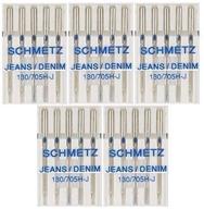 👖 high-quality 25 schmetz jeans denim sewing machine needles - size 90/14 (130/705h-j) logo