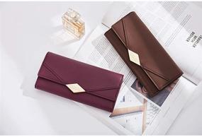 img 3 attached to 👜 Trifold Leather Wallet Organizer for Women - Stylish Handbags and Wallets