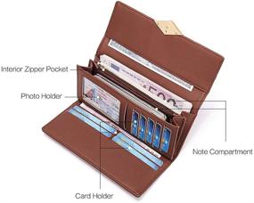 img 2 attached to 👜 Trifold Leather Wallet Organizer for Women - Stylish Handbags and Wallets