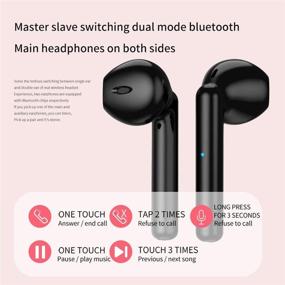 img 2 attached to 🎧 LISM Wireless Headphones Bluetooth Earbuds with Noise Cancelling 3D Stereo Sound, Built-in Mic, and Charging Case - Auto Pairing, Pop-up, and Black Color