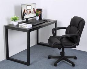 img 3 attached to 🪑 Ptoulemy PT-NB21511: Ergonomic Executive Desk Chair with Spring Cushion, PU Leather, 360 Swivel, Mid Back Support - Black