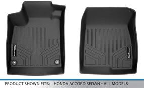 img 1 attached to Enhance Your Honda Accord's Style and Protection with SMARTLINER Custom Fit Floor Mats - 1st Row Liner Set, Black (2018-2021 All Models)