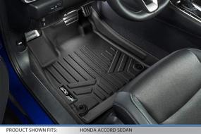 img 3 attached to Enhance Your Honda Accord's Style and Protection with SMARTLINER Custom Fit Floor Mats - 1st Row Liner Set, Black (2018-2021 All Models)