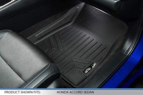 img 2 attached to Enhance Your Honda Accord's Style and Protection with SMARTLINER Custom Fit Floor Mats - 1st Row Liner Set, Black (2018-2021 All Models)