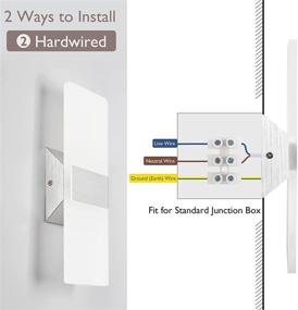 img 2 attached to 🔌 Set of 2 Modern LED Wall Sconces by JACKYLED - 6FT Plug in Cord, Acrylic Wall Lamp with ON/Off Switch - Ideal for Living Room, Bedroom, Hallway Decor - 12W 3000K Warm White