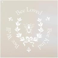 🐝 bee loved, bee well, bee kind stencil for diy french fleur de lis country home decor and rustic wood signs - studior12, laurel & bow design, select size (10" x 10") logo