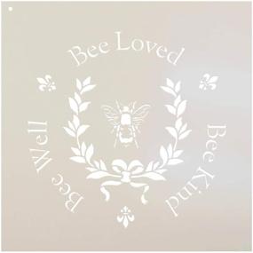 img 2 attached to 🐝 Bee Loved, Bee Well, Bee Kind Stencil for DIY French Fleur de lis Country Home Decor and Rustic Wood Signs - StudioR12, Laurel & Bow Design, Select Size (10" x 10")