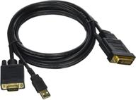 кабель monoprice video 6 футов - черный 28awg vga и usb к m1-d - высококачественное соединение. логотип