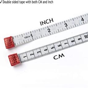 img 3 attached to 📏 3m/120&quot; Dual Sided Tape Measure for Body Cloth, Sewing, Tailoring, and Medical Measurements - Red, 1 Pack