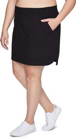 img 4 attached to 🏃 RBX Active Women's Plus Size Stretch Woven Athletic Skort: Comfortable Fit with Bike Short, Pockets Included