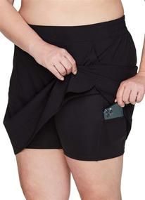 img 3 attached to 🏃 RBX Active Women's Plus Size Stretch Woven Athletic Skort: Comfortable Fit with Bike Short, Pockets Included