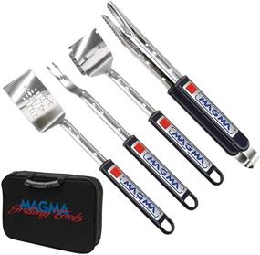 img 2 attached to Enhance Your Grilling Experience with Magma Products' 5 Piece Telescoping Grill Tools Set, A10-132T, Silver