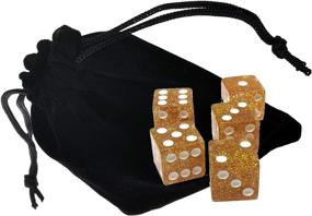 img 2 attached to 🎲 Enhance Your Gaming Experience with a Set of (5) Standard Transparent Square Cornered 16mm Dice and Black Velvet Cloth Pouch Bag