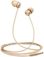 🎧 premium gold wired in-ear earphones: hd bass stereo sound headphones with microphone and noise isolation - compatible with iphone, samsung galaxy, ipod, ipad, and more logo