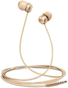 img 4 attached to 🎧 Premium Gold Wired In-Ear Earphones: HD Bass Stereo Sound Headphones with Microphone and Noise Isolation - Compatible with iPhone, Samsung Galaxy, iPod, iPad, and More