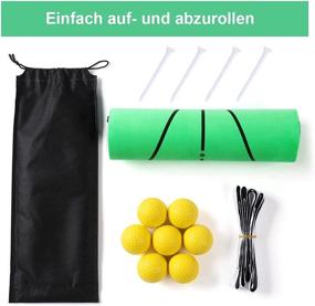 img 3 attached to 🏌️ Golf Training Set with Hitting Mat and 7 Practice Balls - Indoor & Outdoor Chipping Pitching Cage Mats, Aids for Golf Practice with Mat Included