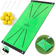 🏌️ golf training set with hitting mat and 7 practice balls - indoor & outdoor chipping pitching cage mats, aids for golf practice with mat included логотип