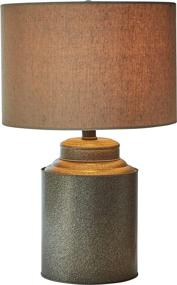 img 3 attached to Stone & Beam Rustic Farmhouse Jug Table Lamp with LED Light Bulb and Drum Shade - 12.5 x 20 Inches, Pewter