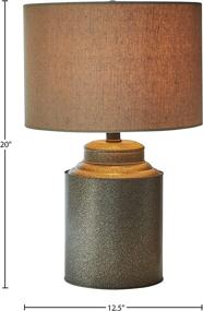 img 2 attached to Stone & Beam Rustic Farmhouse Jug Table Lamp with LED Light Bulb and Drum Shade - 12.5 x 20 Inches, Pewter