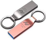 🔑 imphomius 64gb usb 3.0 flash drive 2 pack metal thumb drive with keychain - waterproof 64 gb jump drive 2pack memory sticks for computer/laptop storage backup (rose gold/silver) logo