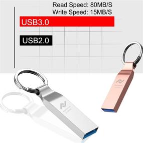 img 3 attached to 🔑 Imphomius 64GB USB 3.0 Flash Drive 2 Pack Metal Thumb Drive with Keychain - Waterproof 64 GB Jump Drive 2Pack Memory Sticks for Computer/Laptop Storage Backup (Rose Gold/Silver)