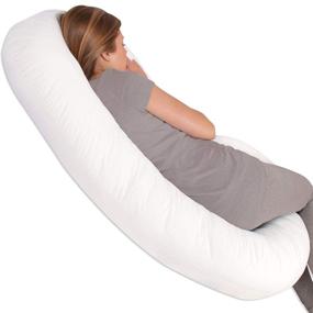 img 2 attached to 🤰 Leachco Snoogle Chic Supreme Pregnancy Pillow: 100% Sateen Cotton Cover, Soothing White