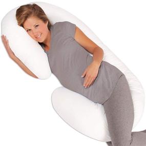 img 4 attached to 🤰 Leachco Snoogle Chic Supreme Pregnancy Pillow: 100% Sateen Cotton Cover, Soothing White