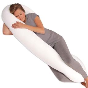 img 3 attached to 🤰 Leachco Snoogle Chic Supreme Pregnancy Pillow: 100% Sateen Cotton Cover, Soothing White