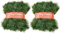 🎄 zhenrui 2 pack 50ft soft christmas garland - non-lit green tinsel garland for indoor and outdoor holiday wedding party decor - ideal for indoor and outdoor decoration logo