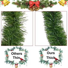 img 1 attached to 🎄 Zhenrui 2 Pack 50ft Soft Christmas Garland - Non-lit Green Tinsel Garland for Indoor and Outdoor Holiday Wedding Party Decor - Ideal for Indoor and Outdoor Decoration