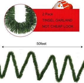 img 2 attached to 🎄 Zhenrui 2 Pack 50ft Soft Christmas Garland - Non-lit Green Tinsel Garland for Indoor and Outdoor Holiday Wedding Party Decor - Ideal for Indoor and Outdoor Decoration