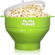 🍿 the original proper popper microwave popcorn popper: green silicone collapsible bowl - bpa free & dishwasher safe логотип