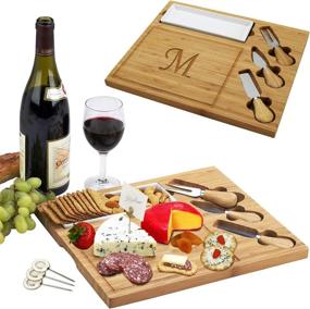 img 4 attached to 🍽️ Ascot Personalized Engraved Picnic Charcuterie Tabletop & Serveware for Food Service Equipment & Supplies