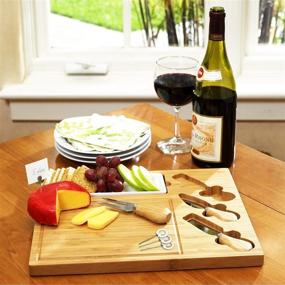 img 1 attached to 🍽️ Ascot Personalized Engraved Picnic Charcuterie Tabletop & Serveware for Food Service Equipment & Supplies