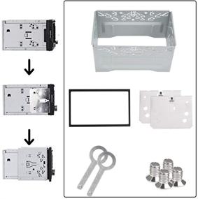 img 1 attached to 🚗 QLOUNI Double DIN Installation Kit: Universal Metal Car Stereo Mounting Frame for Passat/MK3/Jetta Panel Frame